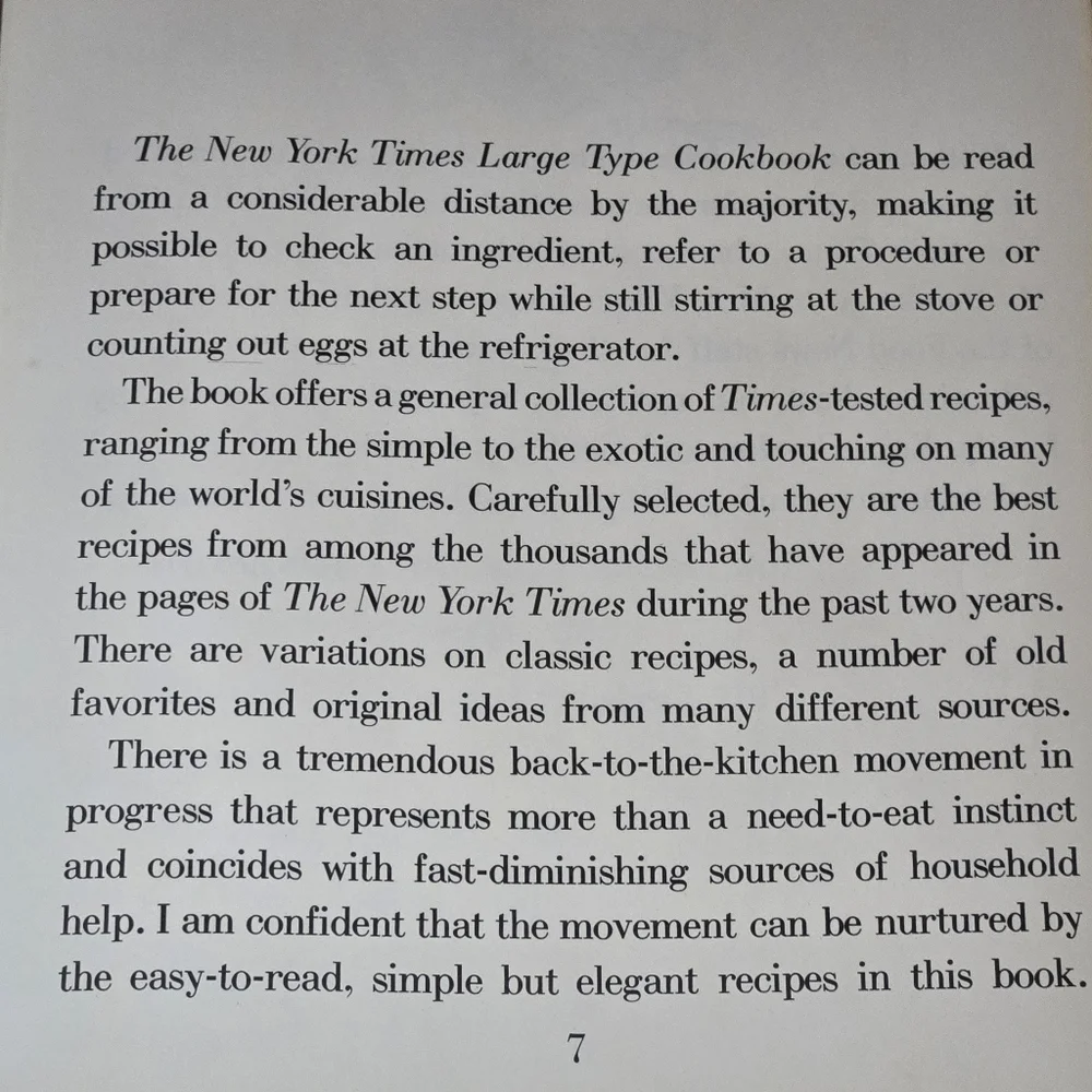 1968 VTG The New York Times Large Type Cook Book, Hardcover, Golden Press NY
